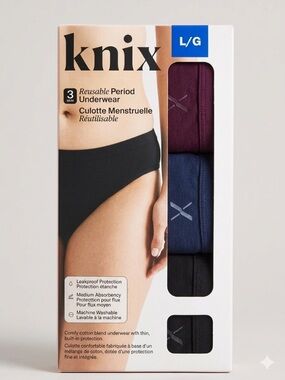 knix Men's Briefs 3-Pack in Burgundy, Navy & Black